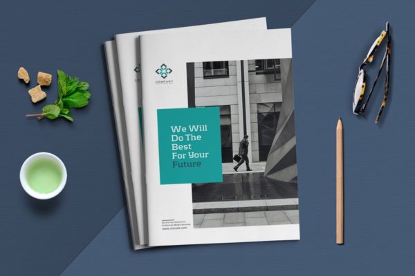 12页优雅现代简约风企业业务宣传册模板 Business Brochure Template