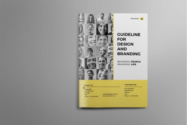 时尚品牌杂志画册预览样机模板 Branding Brochure