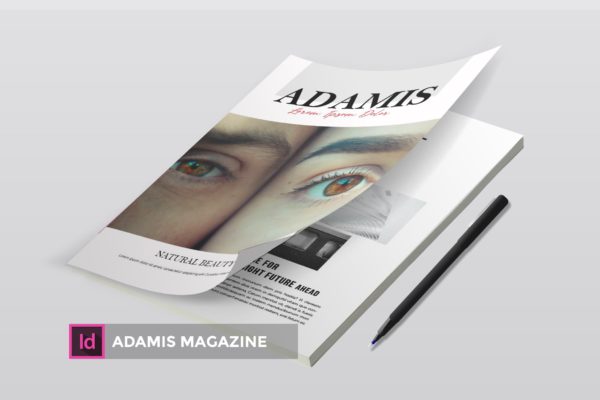 商业周刊财经杂志排版设计模板 Adamis | Magazine Template