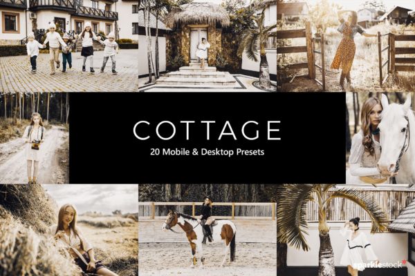 20款棕褐色效果照片调色LR预设+LUT预设 20 Cottage Lightroom Presets & LUTs
