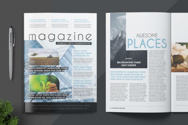 农业/自然/科学主题杂志排版设计模板 Magazine Template