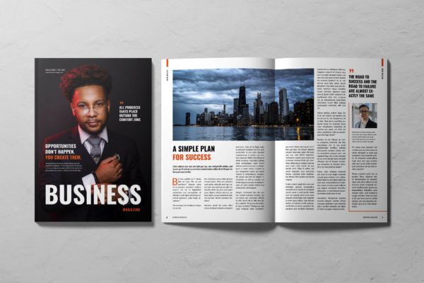 公司新闻杂志版式设计模板 Business Magazine Company News