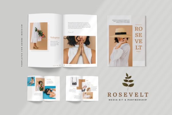 品牌形象塑造媒体宣传画册设计模板 Rosevelt – Media / Press Kit  Template