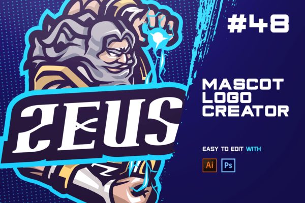 宙斯电子竞技Logo模板 ZEUS – E-Sports Logo Creator