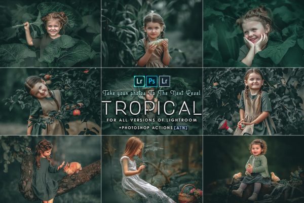 热带森林风景图片PS动作LR预设 Tropical ( Photoshop Actions and  presets )