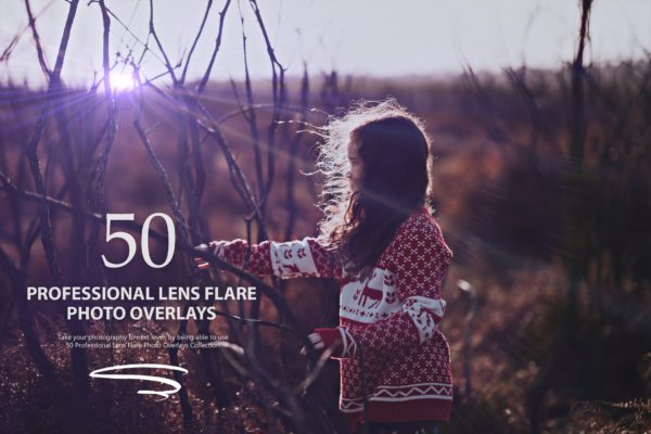 50个专业镜头光晕效果照片叠层背景素材v1 50 Professional Lens Flare Photo Overlays – Vol 1