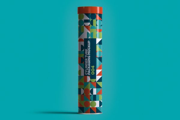 圆筒形铁管薯片包装设计样机v4 Cylinder Tube Packaging Mockup 004