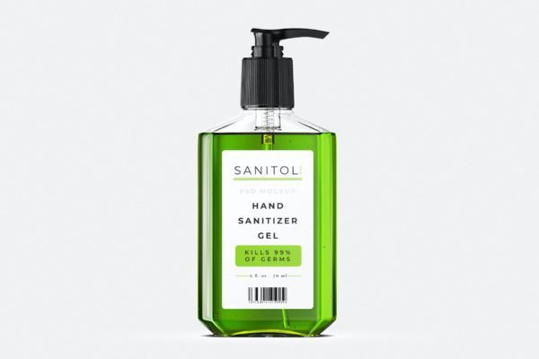 洗手液品牌包装设计样机模板 Hand Sanitizer Mockup Template