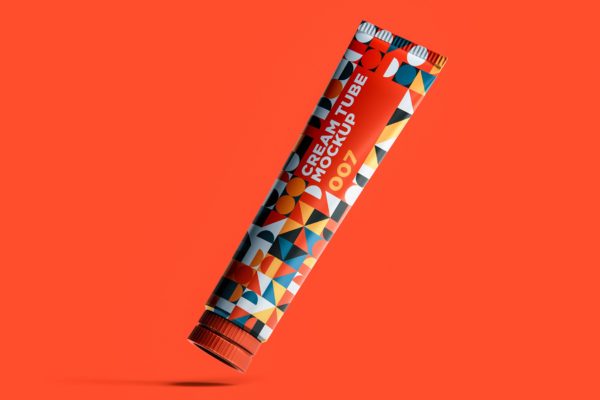 软管护肤品包装设计样机v7 Cream Tube Mockup 007