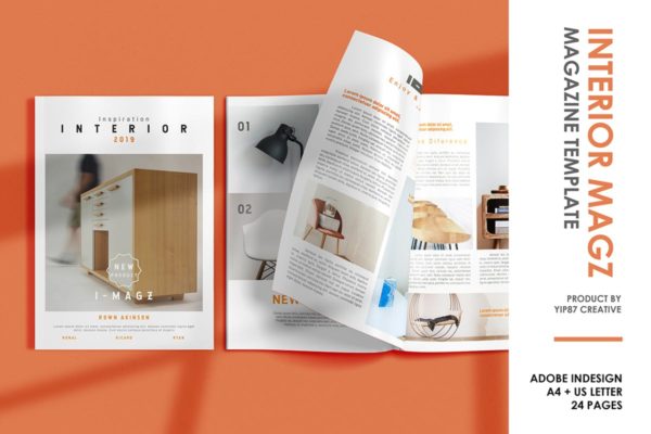 室内装修设计杂志设计模板 Interior Magazine