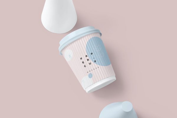 带盖纸杯包装设计样机图素材 Paper Cup Mockups
