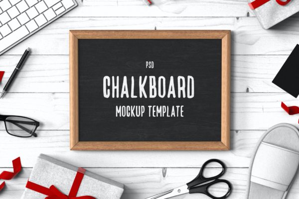 黑板框架相框样机模板 Chalkboard Mockup Template