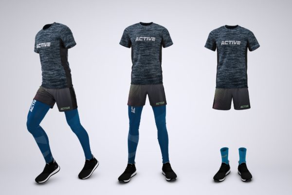 跑步运动服装样机模板 Running Outfit Mock-Up