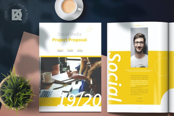 社交媒体项目提案计划书设计模板 Social Media Proposal