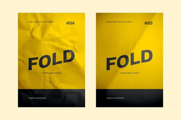 折痕纸张宣传单效果图展示样机v2 Flyer Paper Fold Mockup