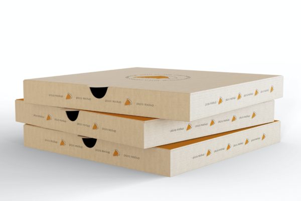 披萨盒包装设计样机图 Pizza Boxes Mockup