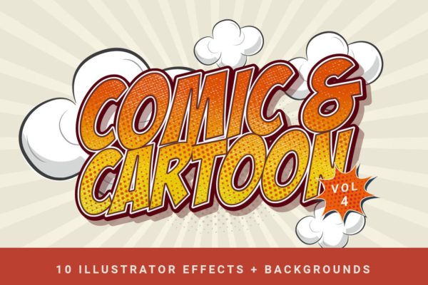 动漫插图画家漫画文字特效样式 Comic Book Styles for Illustrator V4