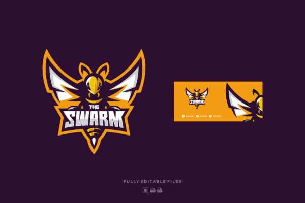 黄蜂电子竞技Logo模板 Wasp Sports and E-sports Logo
