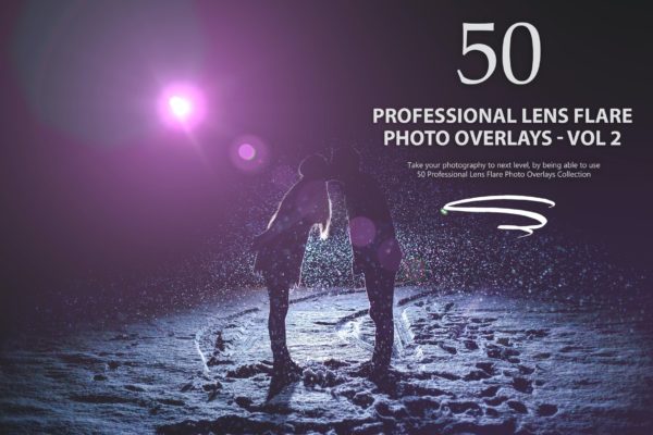 50个专业镜头光晕效果照片叠层背景素材v2 50 Professional Lens Flare Photo Overlays – Vol 2