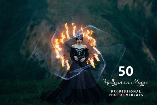 50个万圣节魔法效果照片叠层背景素材 50 Halloween Magic Photo Overlays