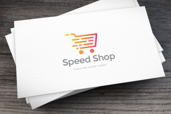 购物车商店Logo设计模板 Speed Shop Logo Template