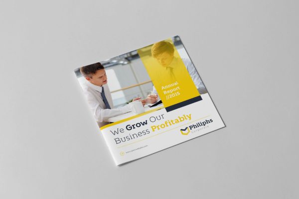 年度商业/行业市场分析报告设计模板v2 Annual Report Square Template 2