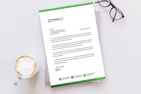 办公信纸/信笺/文件样机模板 Letterhead