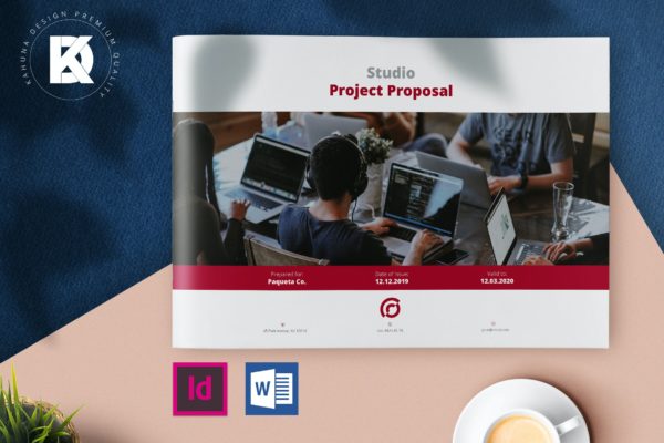 项目提案书规划书横版设计模板 Project Proposal Landscape