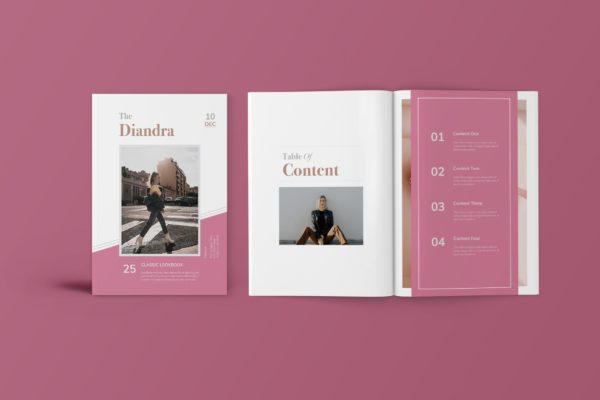 时装画册产品目录Lookbook排版设计INDD模板 Fashion Lookbook Catalogue