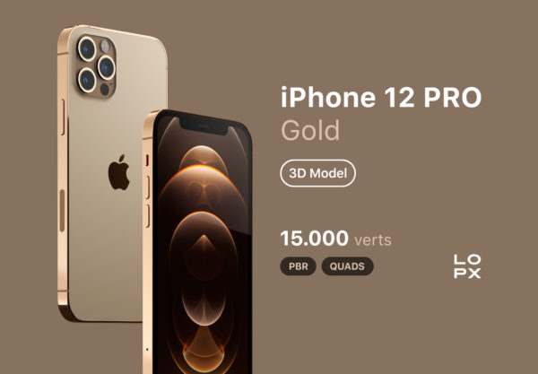设计森林下午茶：金色版本iPhone 12 PRO 3D样机