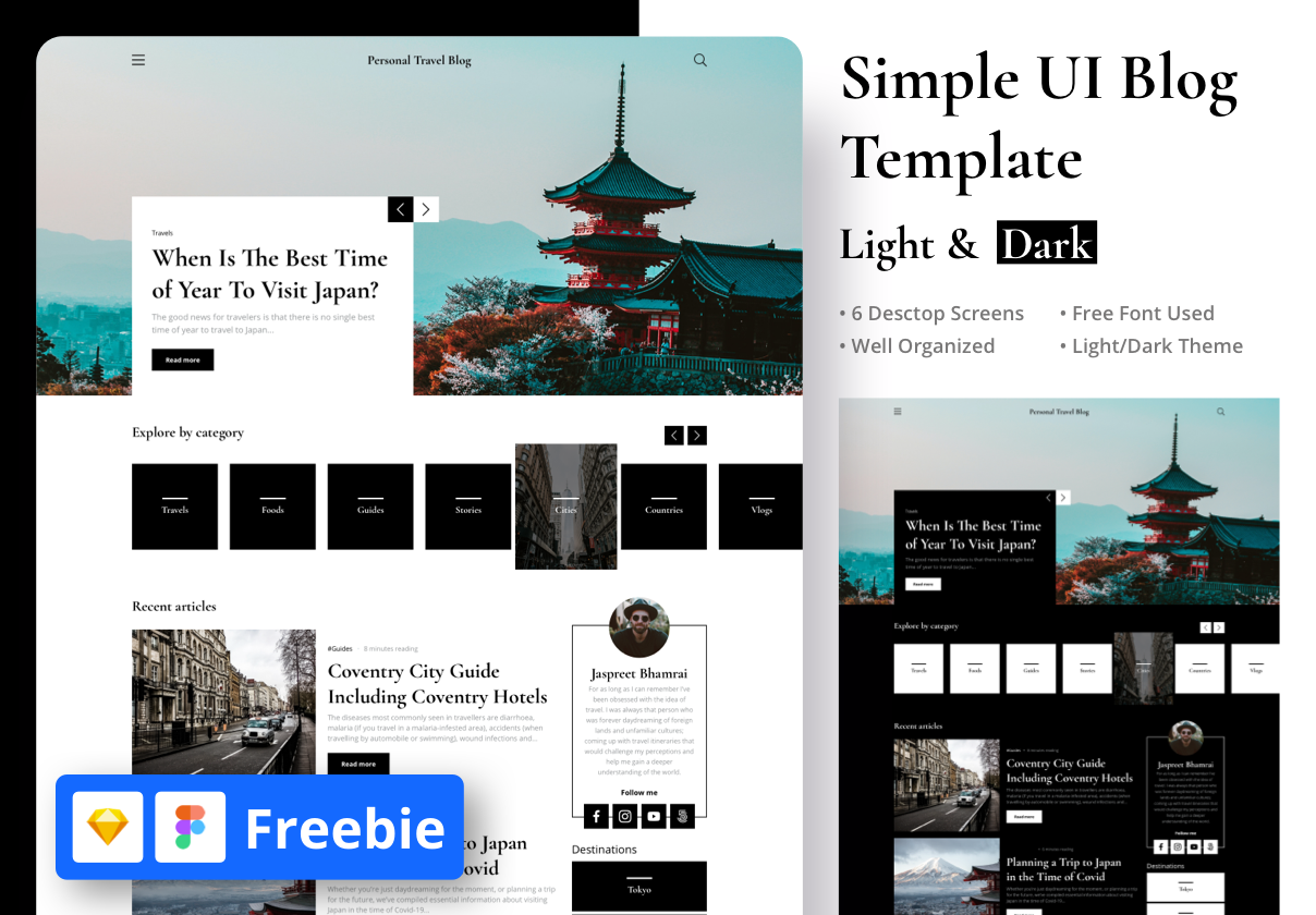 Simple UI Blog Template