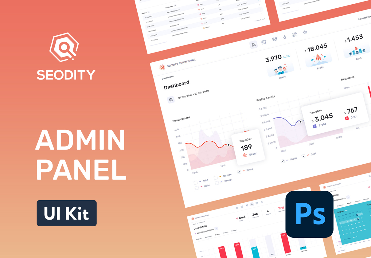 Free PSD admin panel from Seodity Team