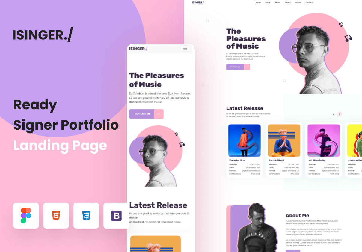 isinger – Singer Website (Design + Code)