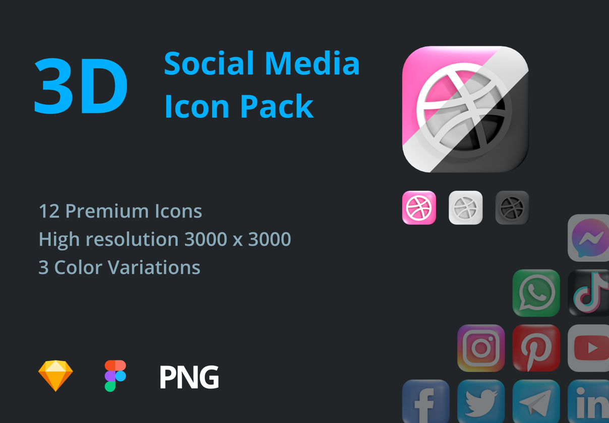 3D Social Media Icon Pack