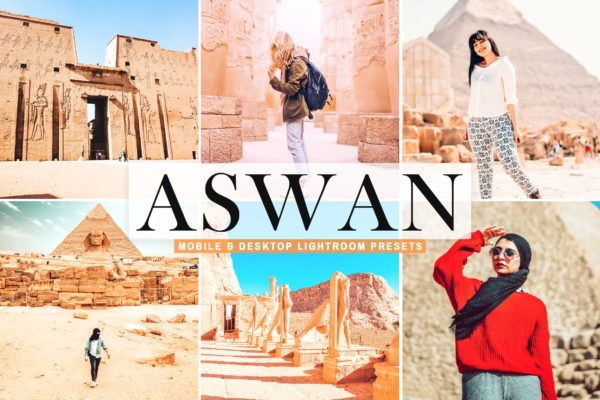 明亮橘色低饱和度照片后期修图Lightroom预设 Aswan Mobile & Desktop Lightroom Presets
