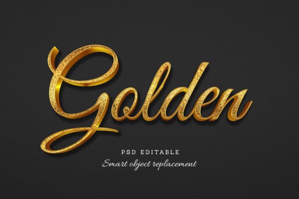 金色文字效果ps图层样式 Golden Text Effect
