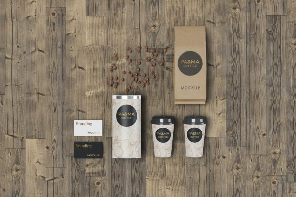 咖啡元素品牌形象设计样机 Branding Mockup for Coffee Shop