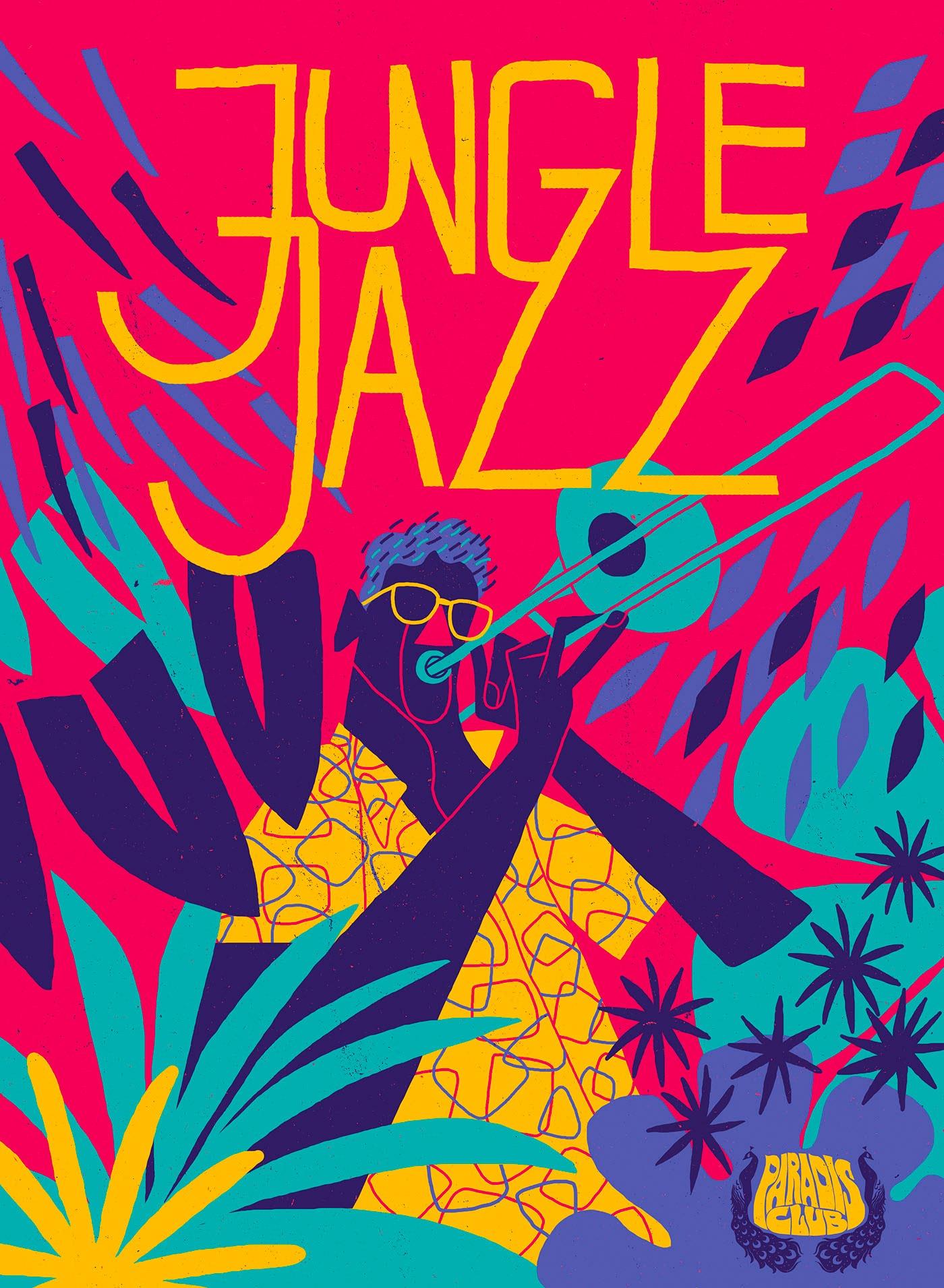 André Ducci作品：Jungle Jazz音乐节插画海报设计