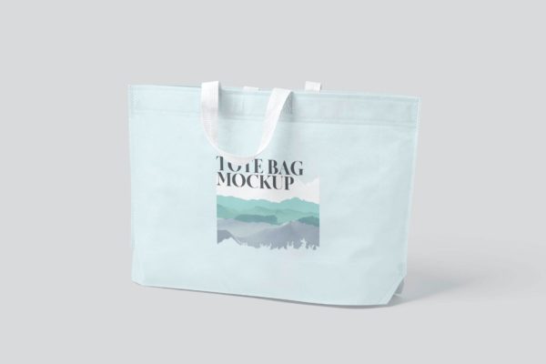 超薄宽织物手提袋样机psd模板 Slim Wide Fabric Tote Bag Mockups