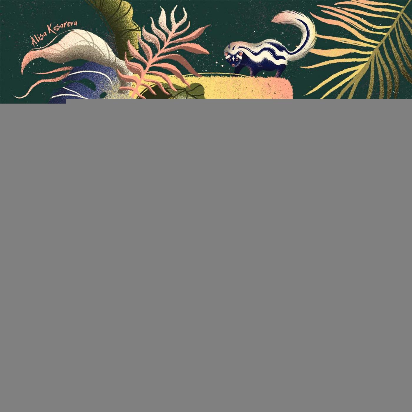 动植物的和谐共存！Kosareva Alisa字母插画作品