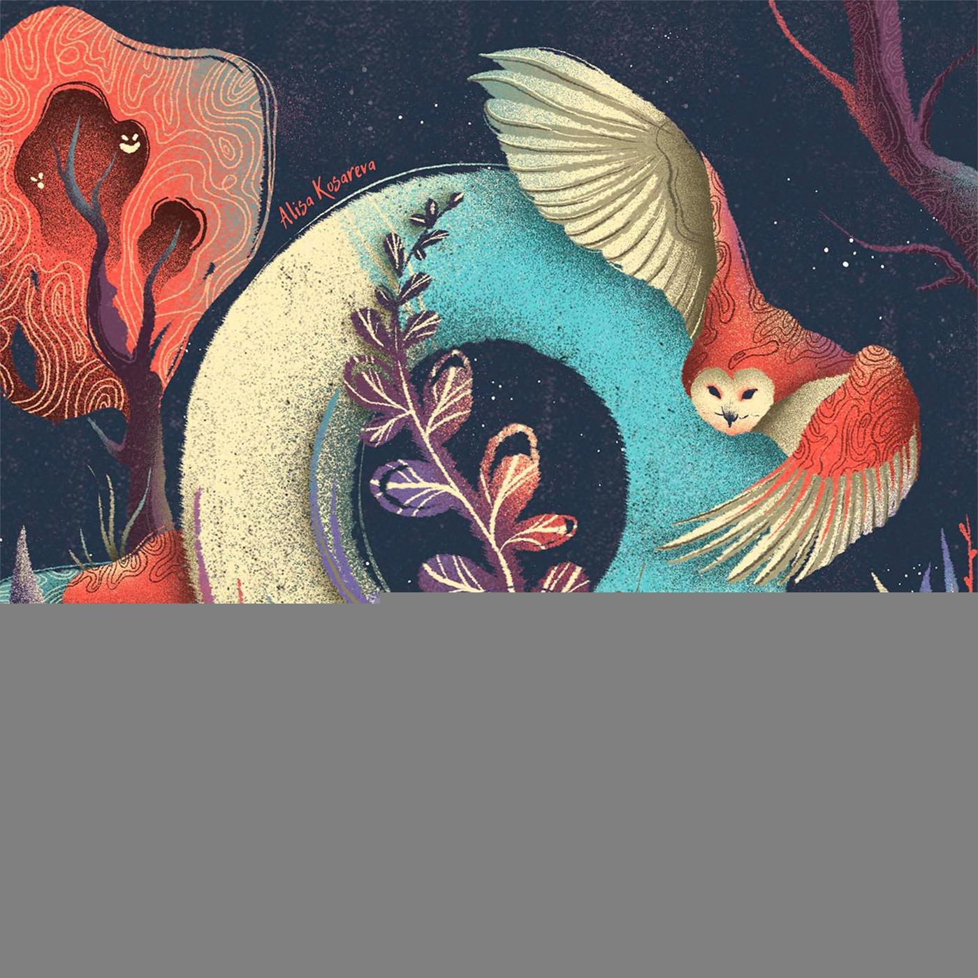 动植物的和谐共存！Kosareva Alisa字母插画作品