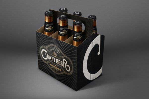 啤酒瓶手提箱包装设计样机 Beer Six Pack Mockup