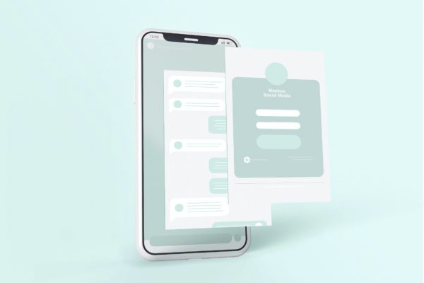 全面屏智能手机屏幕展示样机v2 Smartphone with Screen Mockup