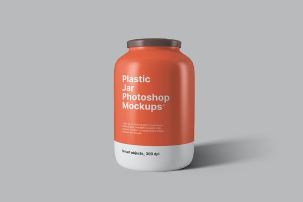 蛋白粉塑料罐包装设计样机 Plastic Jar Mockups