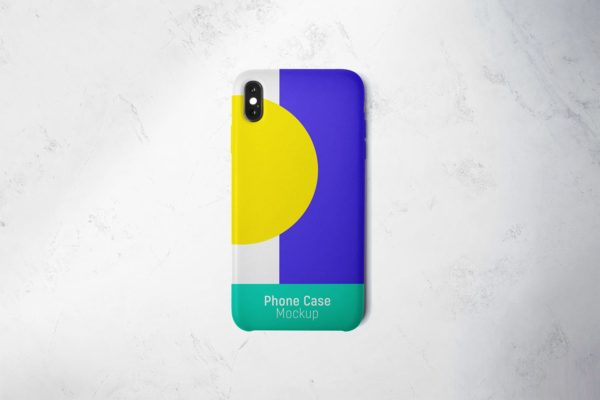 苹果手机壳图案设计顶视图样机 Phone Case Mockup
