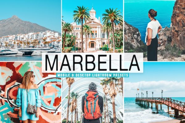 水晶绿松石柔和色调Lightroom滤镜 Marbella Mobile & Desktop Lightroom Presets