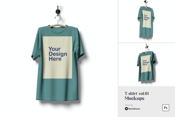 衣架T恤服装设计展示样机 T-shirt – Mockup FH