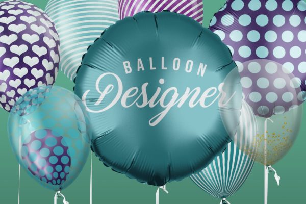 活动用品氦气球设计样机套装 Helium Balloon Designer Mockup Set