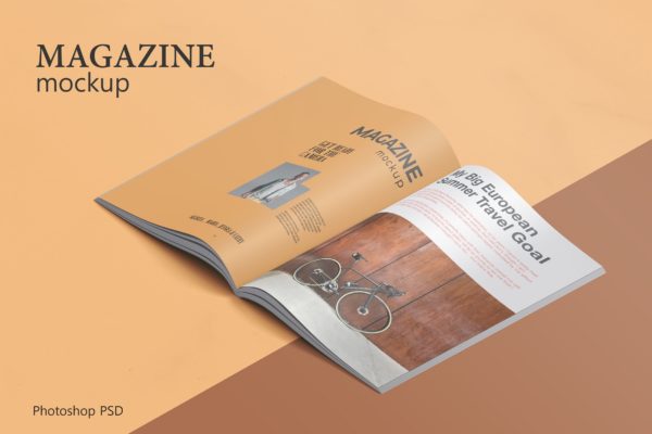 简约A4开页杂志效果图样机 Clean A4 Magazine Mockup