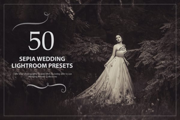 50款棕褐色婚礼照片LR调色预设 50 Sepia Wedding Lightroom Presets